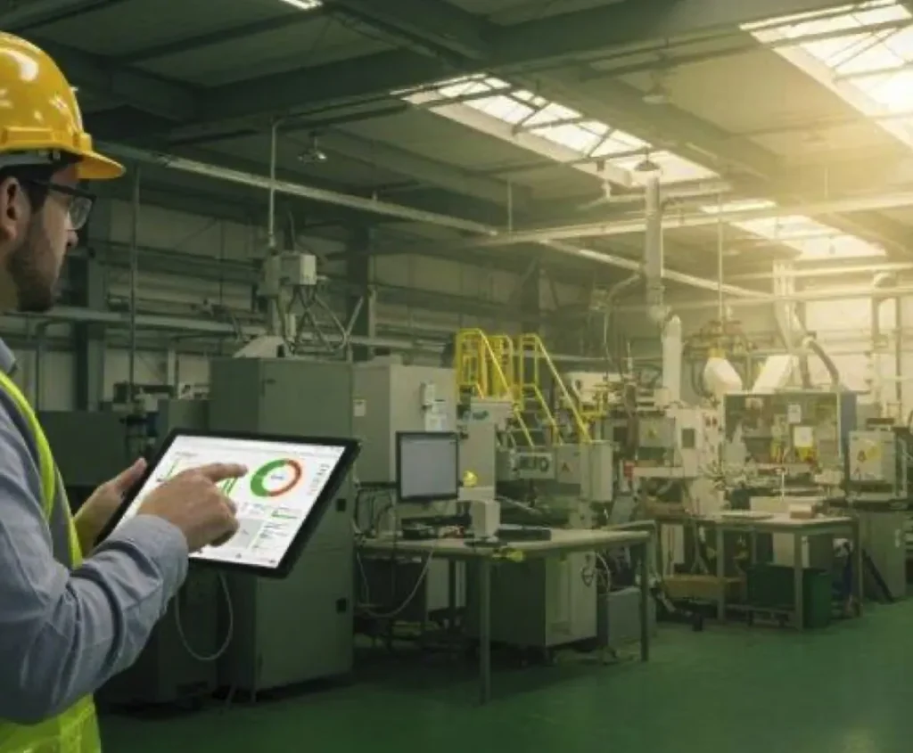 Auswertung von Produktionsdaten am Tablet in der Fertigung
