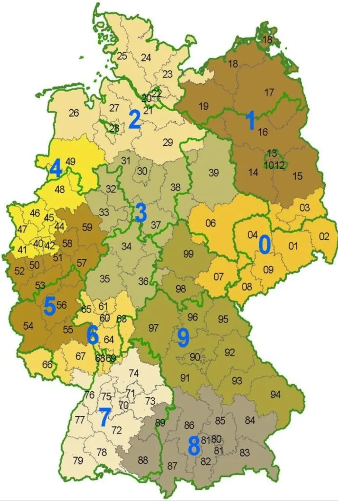 Karte mit Liefergebieten und Produktionsstandorten in Deutschland